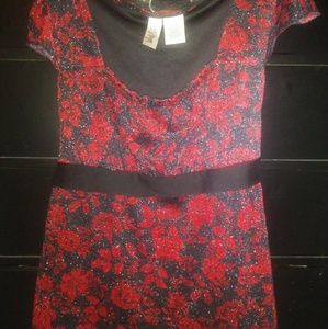 Glitter sheer dress top